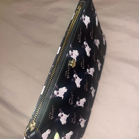 Betsey Johnson French Bulldog is Print Wristlet - Picture 4 of 5